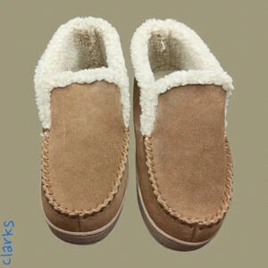 Clarks men's bootie slipper size 8 M cognac color